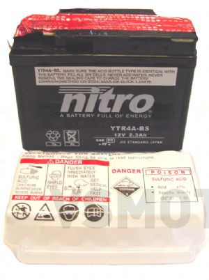 Nitro Batterie YTR4A-BS 12volt HONDA SFX / X8R / BALI / SUZUKI STREETMAGIC